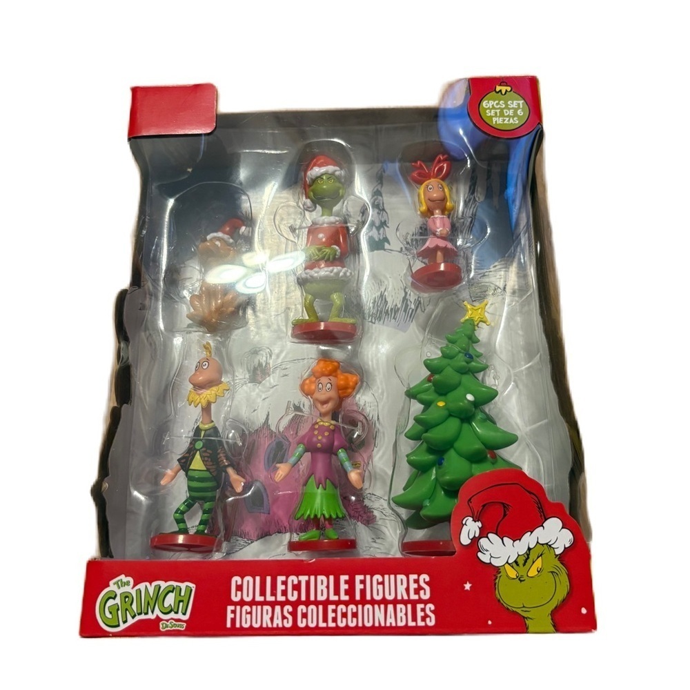 Dr. Seuss The Grinch Collectible Figures Set NEW Toy Christmas Decor